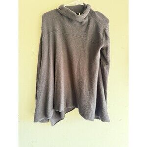 Free People Beach Womens Black Open Back Turtleneck Sweater Boho Knit S